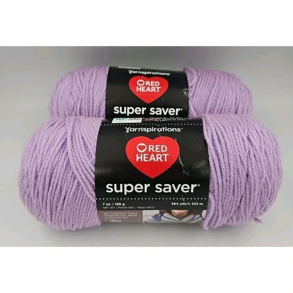 Yarnspirations Red Heart Super Saver Pale Plum Yarn - 2 Pack  364 Yards Each - Picture 2 of 4